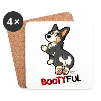 Bootyful Corgi - Untersetzer (4er-Set) - Weiß - Vorne