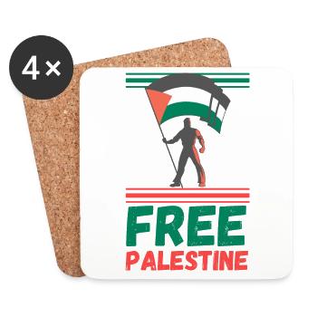 Free Palestine Palästina Frieden Freiheit - Untersetzer (4er-Set) - Weiß - Vorne