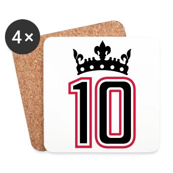 10 couronne zahl - Dessous de verre (lot de 4) - blanc - Devant