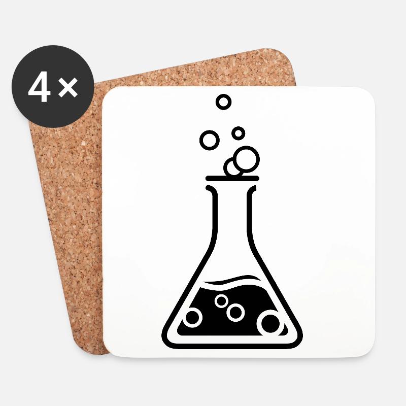 science chemie kolben wissenschaft symbol icon - Untersetzer (4er-Set) - Weiß