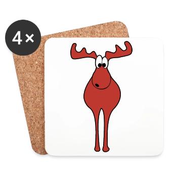 Elch Weihnachten - Untersetzer (4er-Set) - Weiß - Vorne