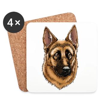 German Shepherd - Untersetzer (4er-Set) - Weiß - Vorne
