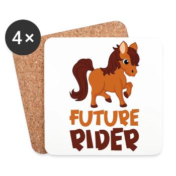 Future Rider Junior Rider Baby Child Gift - Coasters (set of 4) - white - Front