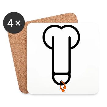 pierceddick2 - Coasters (set of 4) - white - Front