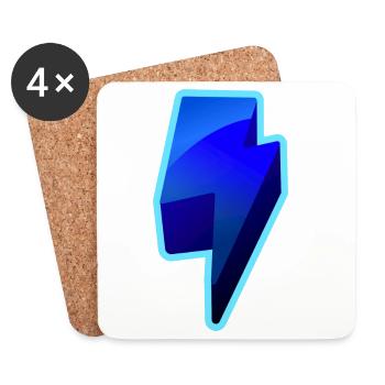 NeonBlitz Lightning Graphic Blue - Coasters (set of 4) - white - Front