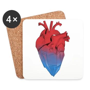 Crystallized heart - Coasters (set of 4) - white - Front