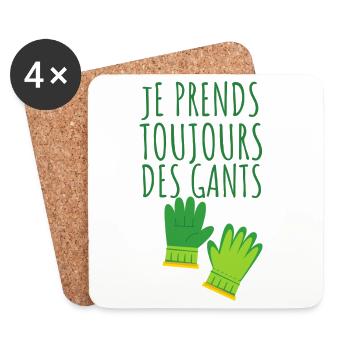 Cadeau jardinage - Dessous de verre (lot de 4) - blanc - Devant