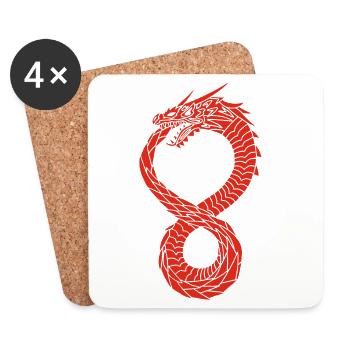 Red Infinite Dragon - Coasters (set of 4) - white - Front