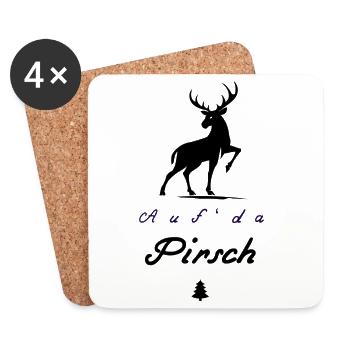 Auf da Pirsch Hirsch  - Untersetzer (4er-Set) - Weiß - Vorne