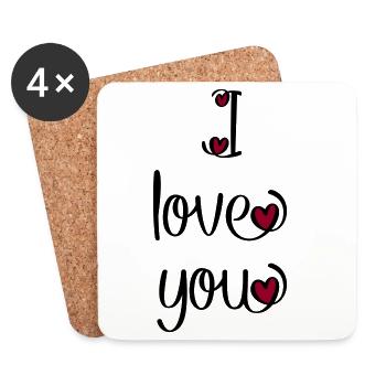 I love you - Untersetzer (4er-Set) - Weiß - Vorne