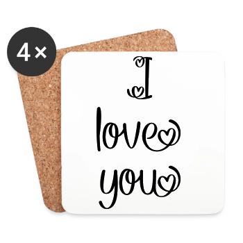I love you - Untersetzer (4er-Set) - Weiß - Vorne