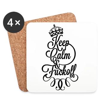 Restez calme et fu.. De - Dessous de verre (lot de 4) - blanc - Devant