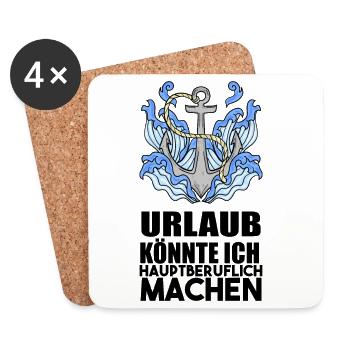 Urlaub Anker Boots Segeln Reise - Untersetzer (4er-Set) - Weiß - Vorne