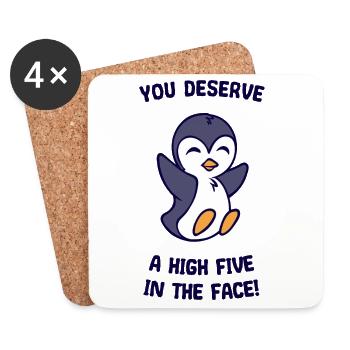 Humorous Statement Sweet Penguin Bird Animal Arctic - Coasters (set of 4) - white - Front