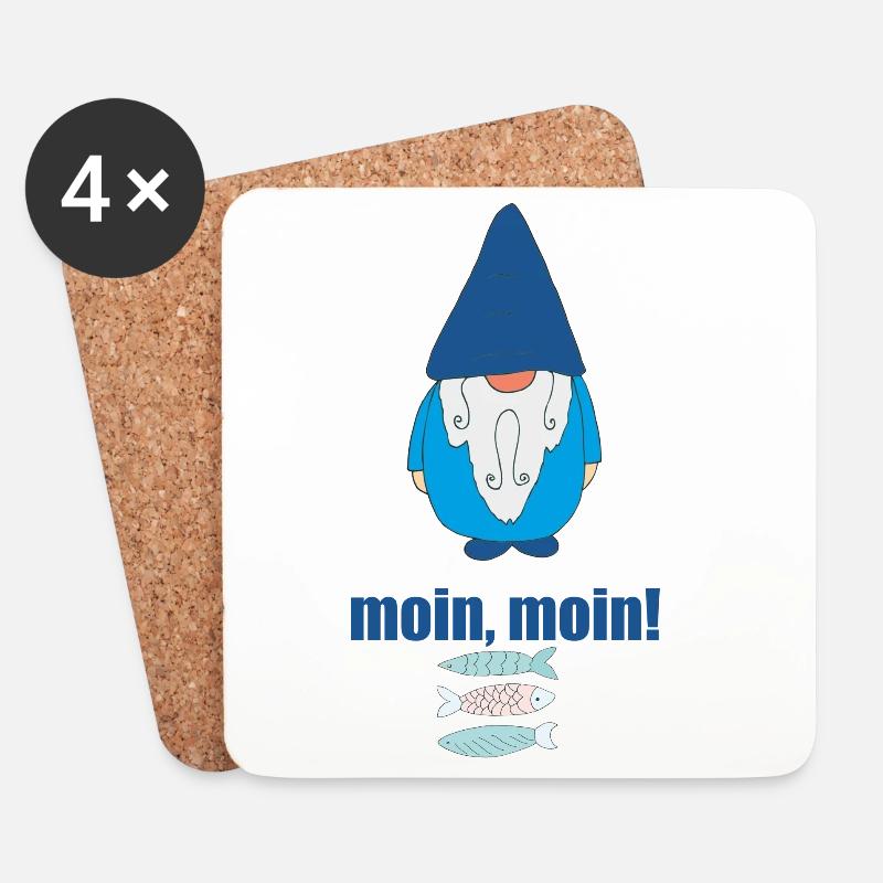 gartenzwerg moin - Untersetzer (4er-Set) - Weiß