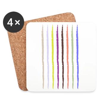 traits effilochés colorés 1 - Dessous de verre (lot de 4) - blanc - Devant
