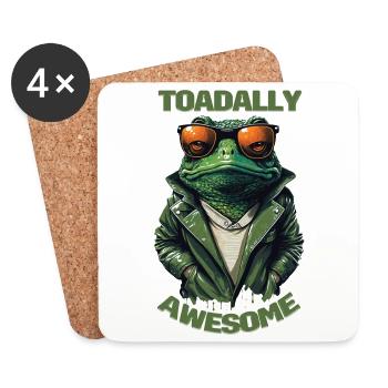 Toadally Awesome - Totally Awesome Cool Toad - Dessous de verre (lot de 4) - blanc - Devant