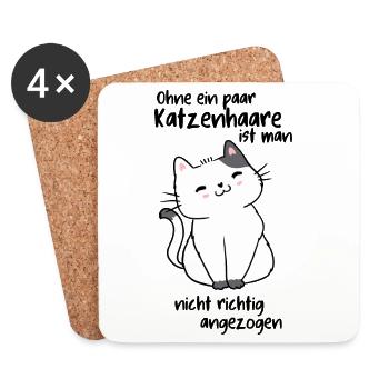 Ohne Katzenhaare - Untersetzer (4er-Set) - Weiß - Vorne