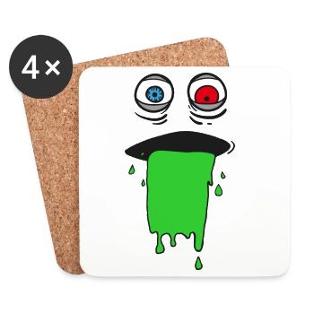 Monstre de boue - Dessous de verre (lot de 4) - blanc - Devant