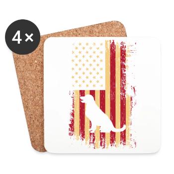 Labrador USA flag - Coasters (set of 4) - white - Front