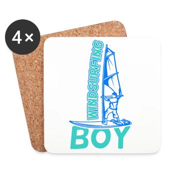 Windsurfer Boy - Coasters (set of 4) - white - Front