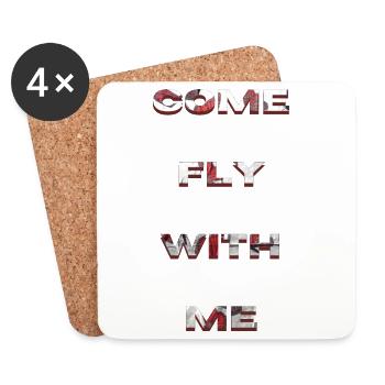 Come Fly With Me - Dessous de verre (lot de 4) - blanc - Devant