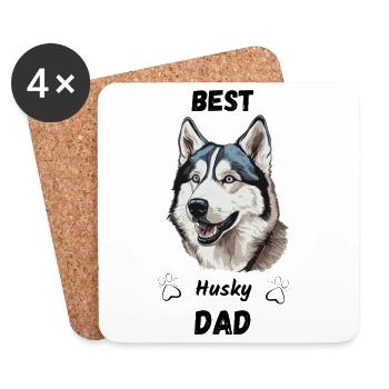 Best Husky Dad - Untersetzer (4er-Set) - Weiß - Vorne