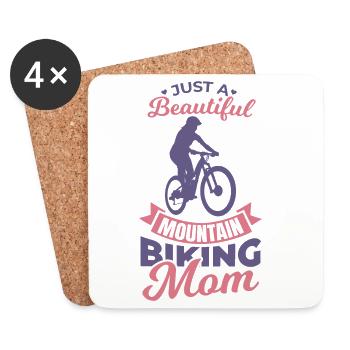 Mountain Bike Mom - Coasters (set of 4) - white - Front
