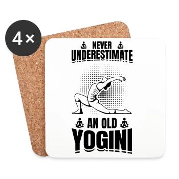 Yoga Granny - Coasters (set of 4) - white - Front