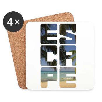 Escape Beach - Coasters (set of 4) - white - Front