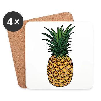 Ananas - Untersetzer (4er-Set) - Weiß - Vorne