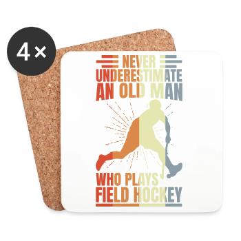 Hockey Grandfather - Coasters (set of 4) - white - Front