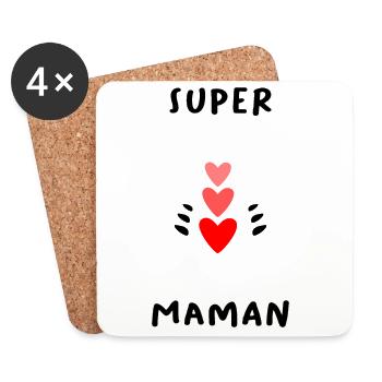 HAPPY MOTHER'S DAY. MOM. MOTHER'S DAY - Coasters (set of 4) - white - Front