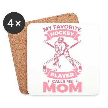 Eishockey Mama - Untersetzer (4er-Set) - Weiß - Vorne