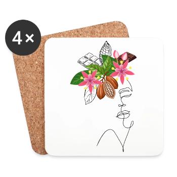 Lady Chocolate - Untersetzer (4er-Set) - Weiß - Vorne