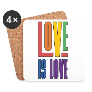 LGBTQ Pride Month - Love is Love - Coasters (set of 4) - white - Front
