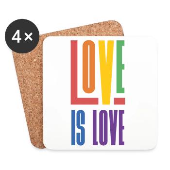 LGBTQ Pride Month - Love is Love - Coasters (set of 4) - white - Front
