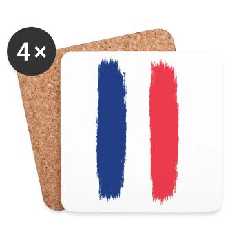 Drapeau Francey, Viva France, symbole d’unité - Dessous de verre (lot de 4) - blanc - Devant