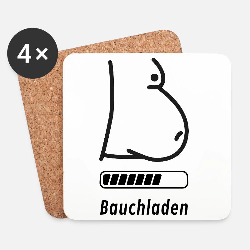 Bauchladen - Untersetzer (4er-Set) - Weiß