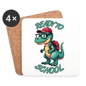 DINO BACK TO SCHOOL - Coasters (set of 4) - white - Front