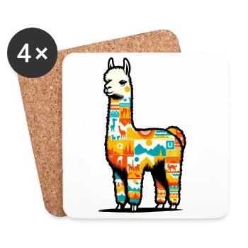 Alpaga - Dessous de verre (lot de 4) - blanc - Devant