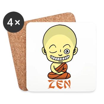 Yoga-Manga - Untersetzer (4er-Set) - Weiß - Vorne