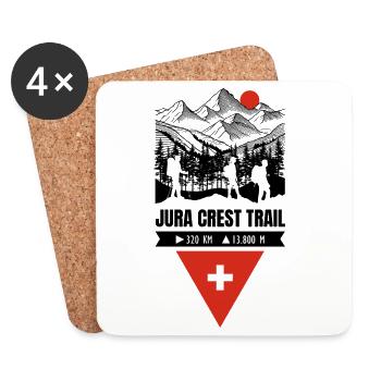 Sentier des Crêtes du Jura Suisse - Dessous de verre (lot de 4) - blanc - Devant