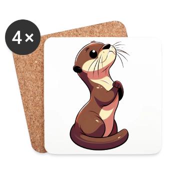 Otter - Coasters (set of 4) - white - Front