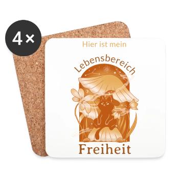 Here is my sphere of life: freedom - Coasters (set of 4) - white - Front