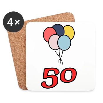 50. 50 YEARS. 50th ANNIVERSARY. 50 YEARS ANNIVERSARY. - Coasters (set of 4) - white - Front