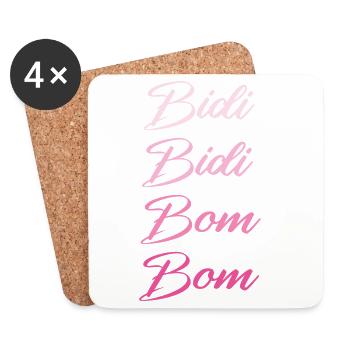 Bidi Bidi Bom Bom - Danse panish - Fiesta espagnole - Dessous de verre (lot de 4) - blanc - Devant