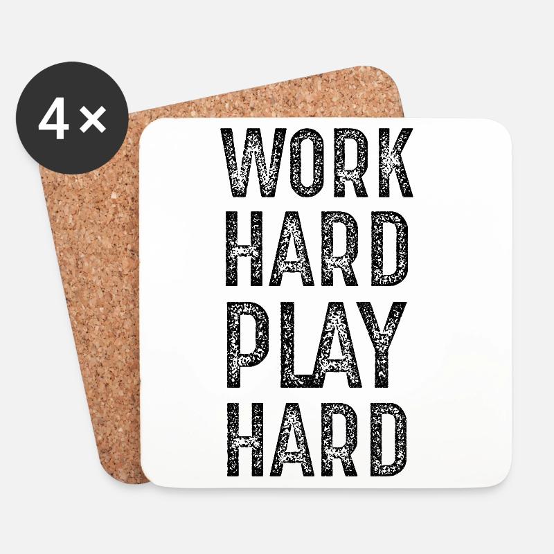 work hard play hard - Untersetzer (4er-Set) - Weiß