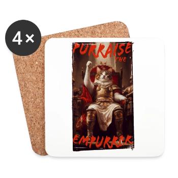 Purraise l’Empurrer - Dessous de verre (lot de 4) - blanc - Devant