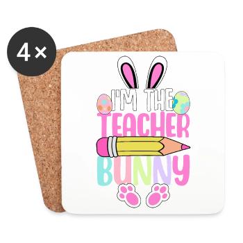 Ich bin der Lehrerhase - Untersetzer (4er-Set) - Weiß - Vorne